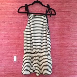 Madewell black and white stripes tank top romper